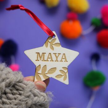 Personalised Tiny Star Christmas Decoration, 4 of 4