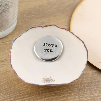 I Love You Pewter Pocket Pebble Large Message Token, 6 of 7