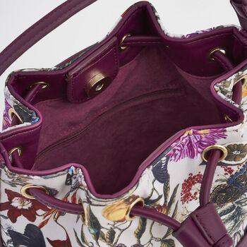 Floral Engravings Plum Bucket Bag, 6 of 7
