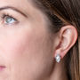 Asymmetric Bridal Stud Earrings With Swarovski Crystals, thumbnail 4 of 6