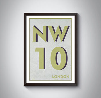 Nw10 Brent London Typography Postcode Print, 7 of 10