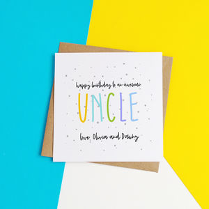 Personalised 'Awesome Uncle' Birthday Card By Snappy Crocodile Designs
