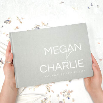 Personalised Modern Linen Guestbook, 7 of 10