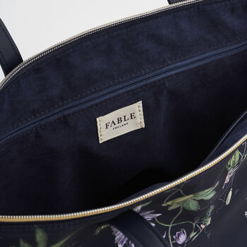 Navy Passion Flower Grab Tote, 8 of 9