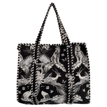 Black And White Tiger Print Cotton Tote Bag, 2 of 4