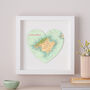 Personalised Mallorca Map Heart Print, thumbnail 1 of 6