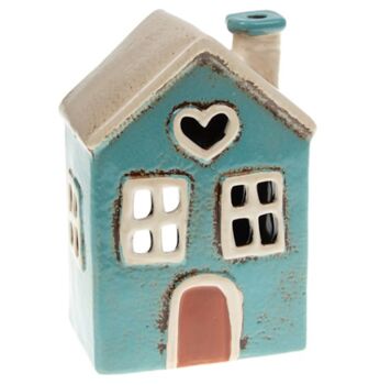 Village Pottery House With Heart T Light Holder, 4 of 4