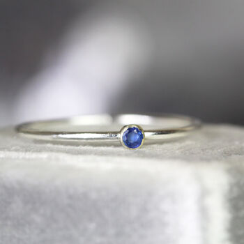 Blue Sapphire Solitaire Ring Gold Or Silver, 7 of 12