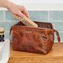 Personalised Distressed Leather Wash Bag, thumbnail 1 of 6