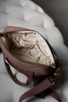 Quilted Changing Stroller Bag Brown/Pears, 10 of 12