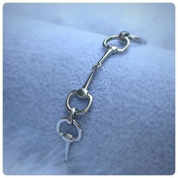 Petite Size Sterling Silver Snaffle Bit Bracelet, 6 of 12