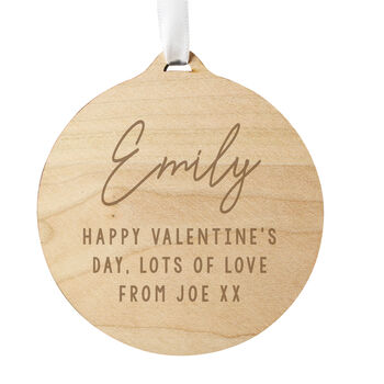 Personalised Message Round Wooden Hanging Decoration, 6 of 6
