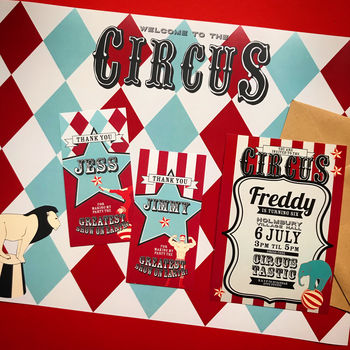 Vintage Circus Party Invitation Pack Of Eight, 2 of 4