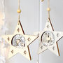 Wooden Hanging Stars With Reindeer Scenes, thumbnail 2 of 2