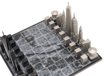 Stainless Steel Skyline Chess Set – New York Edition, 5 of 6
