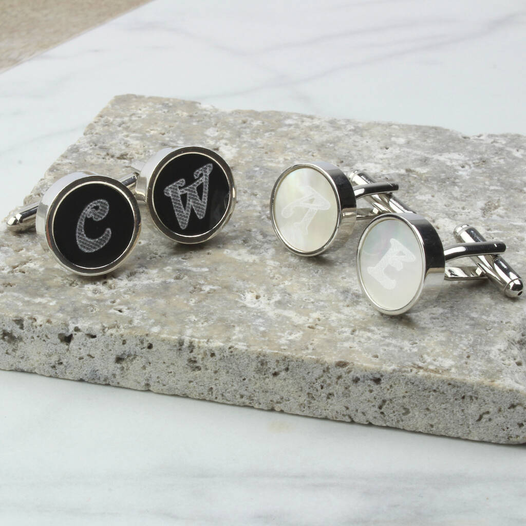 Image of Onyx / Shell Cufflinks