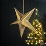 Gold Paper Five Point Star Hanging Christmas Decoration, thumbnail 2 of 2