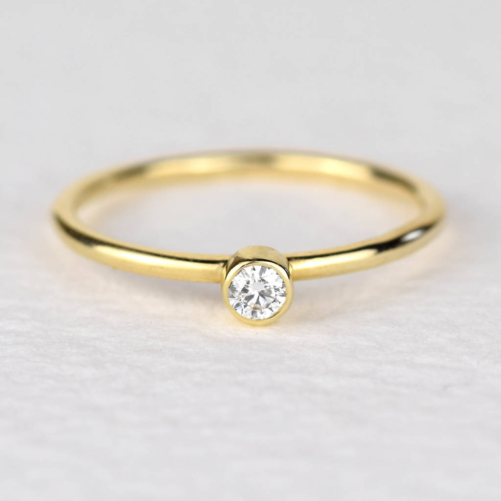 Andromeda Gold 3mm Diamond Ring By Alison Moore Designs