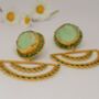 Chrysoprase And Green Onyx Gold Drop Earrings, thumbnail 4 of 4