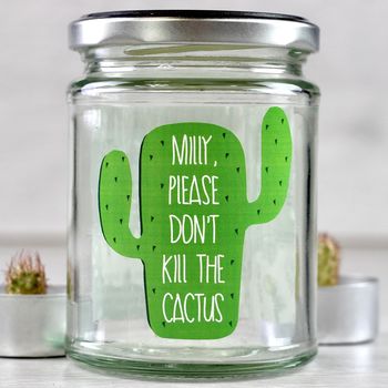 Personalised 'Don't Kill Me' Cactus Jar Grow Kit, 11 of 11