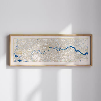 Panoramic London Thames Map Print With Gold Leaf, 2 of 4