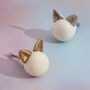 G Decor Cat Ear Mother Of Pearl And Brass Doorknobs, thumbnail 1 of 5