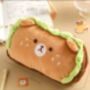 Cute Dog And Bear Burger Plush Pencil Cases, thumbnail 7 of 7