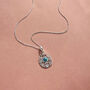 Sterling Silver Opal Filigree Teardrop Necklace, thumbnail 2 of 7