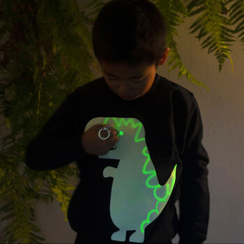 Dinosaur T Rex Glow In The Dark Interactive Tshirt, 2 of 7