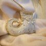 Luxury Irish Linen Festive Elf Shoe Christmas Tree Decoration, thumbnail 5 of 7