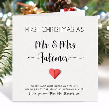 Personalised First Christmas As Mr And Mrs Card, 6 of 7
