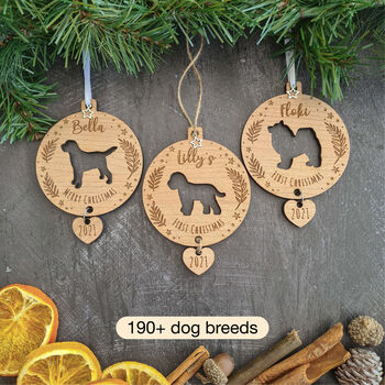Personalised Dog Christmas Decoration Select Breed, 2 of 7