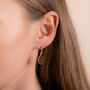 18k Rose Gold Plated Coffee Druzy Crystal Drop Earrings, thumbnail 2 of 4