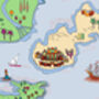 Treasure Map Illustrated Wrapping Paper, thumbnail 4 of 5