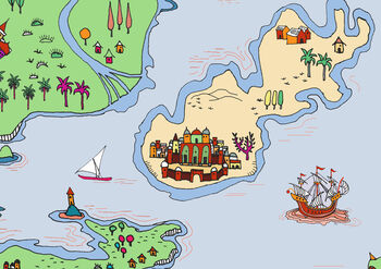 Treasure Map Illustrated Wrapping Paper, 4 of 5