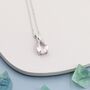 Sterling Silver Genuine Rose Quartz Pear Cut Necklace, thumbnail 2 of 12