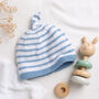 Baby Cotton Striped Hat Easy Knitting Kit, thumbnail 1 of 8