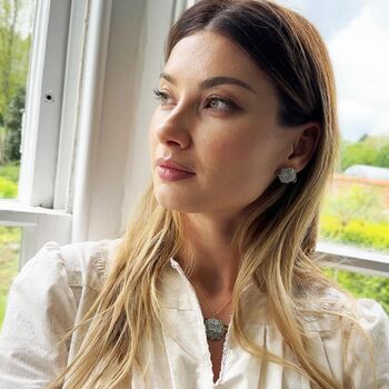 Enamel Hydrangea Necklace, 3 of 6