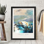 Pavey Ark With Jack's Rake Lake District Poster Print, thumbnail 1 of 5