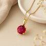 Personalised 9ct Gold Ruby Necklace July Birthstone, thumbnail 1 of 10