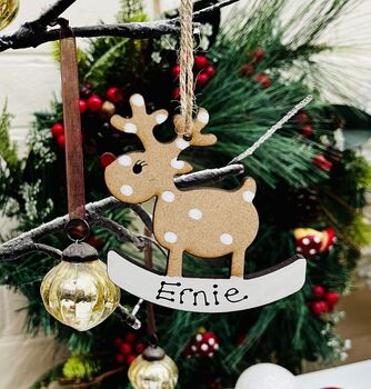 Personalised Rocking Reindeer Christmas Decoration, 4 of 7