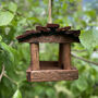 Set Of Two Natural Hanging Wooden Bird Table Feeders, thumbnail 9 of 9