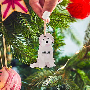 Personalised Dog Breed Christmas Hanging Decoration, 2 of 12