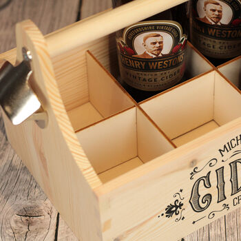 Typography Bottle Gift Box Hamper Caddy With Handle, 2 of 3