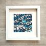 Framed Hand Made Paper Cut Wave Art, thumbnail 6 of 9