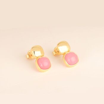 Glossy Gold And Blushing Pink Stud, 4 of 4