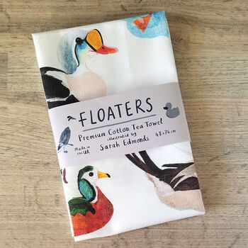 'Floaters' Illustrated Bird Tea Towel, 2 of 7