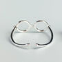 Sterling Silver Round Frame Glasses Adjustable Ring, thumbnail 4 of 5