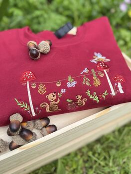 Magical Squirrels Embroidered Sweatshirt, 2 of 5