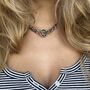 Cuban Chain Statement Necklace Silver Stainless Steel, thumbnail 1 of 2